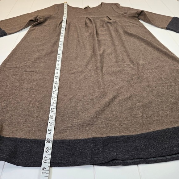 Chalet et Ceci Cotton Lagenlook‎ Dress Brown Black SZ XL 100% Cotton Made in USA - Picture 7 of 7